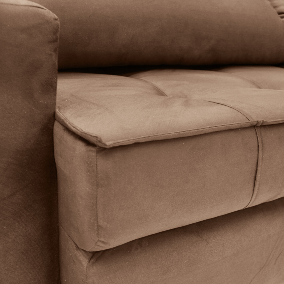Sofá Retrátil e Reclinável 3 Lugares Oppel I Suede Marrom