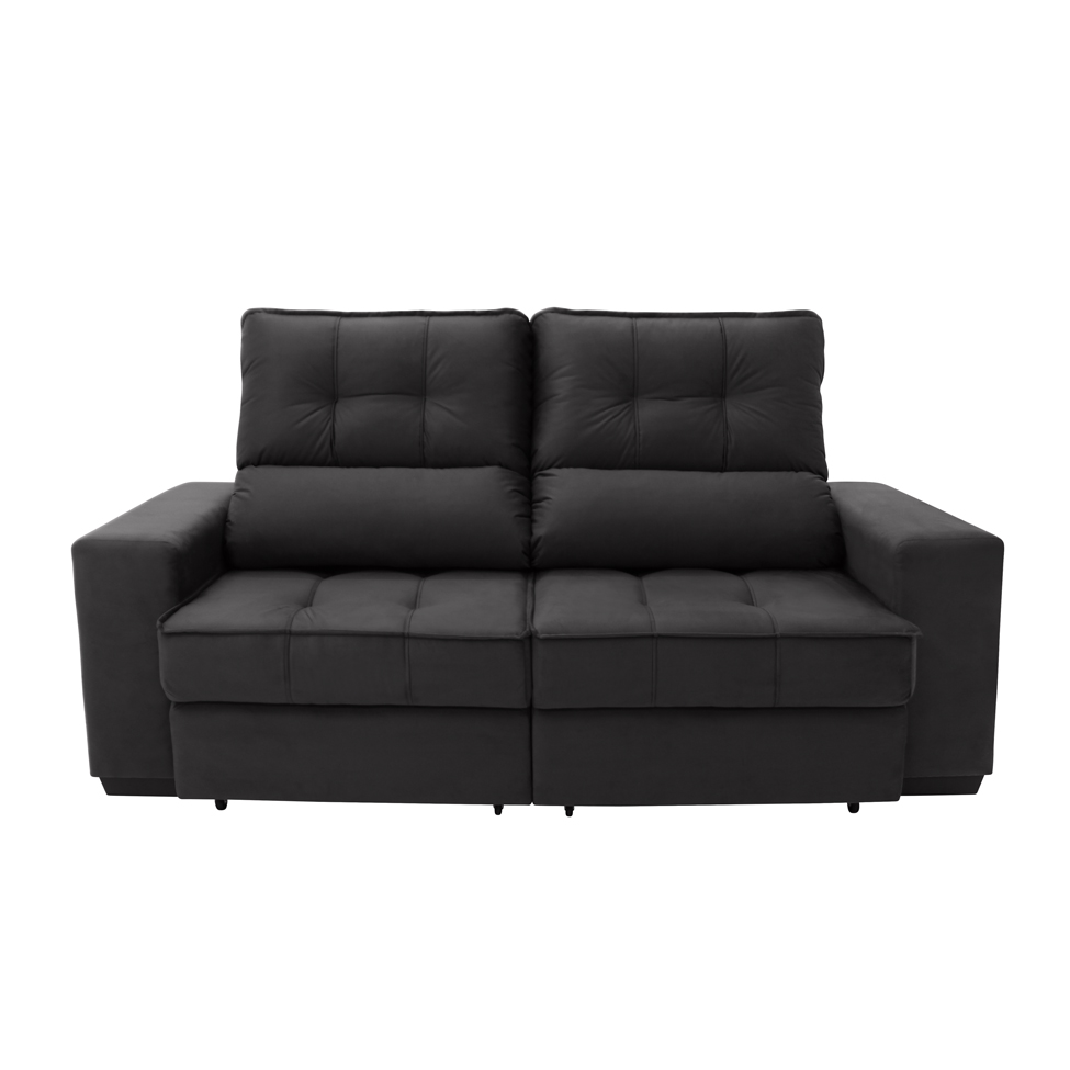 Sofá Retrátil e Reclinável 3 Lugares Oppel II Suede Cinza