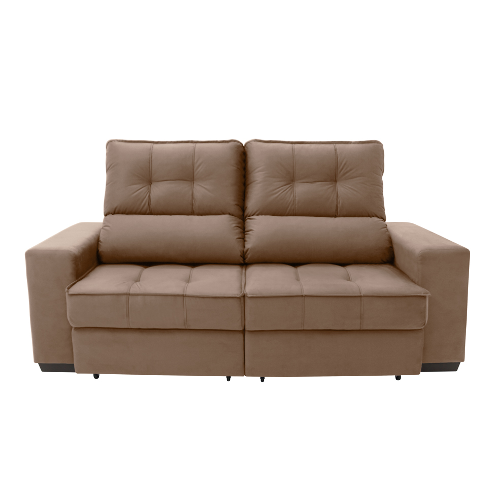Sofá Retrátil e Reclinável 3 Lugares Oppel II Suede Marrom