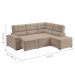 Sofá de Canto 3 Lugares Retrátil e Reclinável Firenze Suede Capuccino