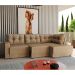 Sofá de Canto 5 Lugares Direito Retrátil Lubeck Suede Bege 280 cm