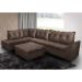 Sofá de Canto 5 Lugares com Chaise Esquerdo Itapema Suede Café