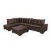 Sofá de Canto 5 Lugares com Chaise Esquerdo Itapema Suede Café