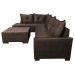 Sofá de Canto 5 Lugares com Chaise Esquerdo Itapema Suede Café
