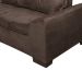 Sofá de Canto 5 Lugares com Chaise Esquerdo Itapema Suede Café