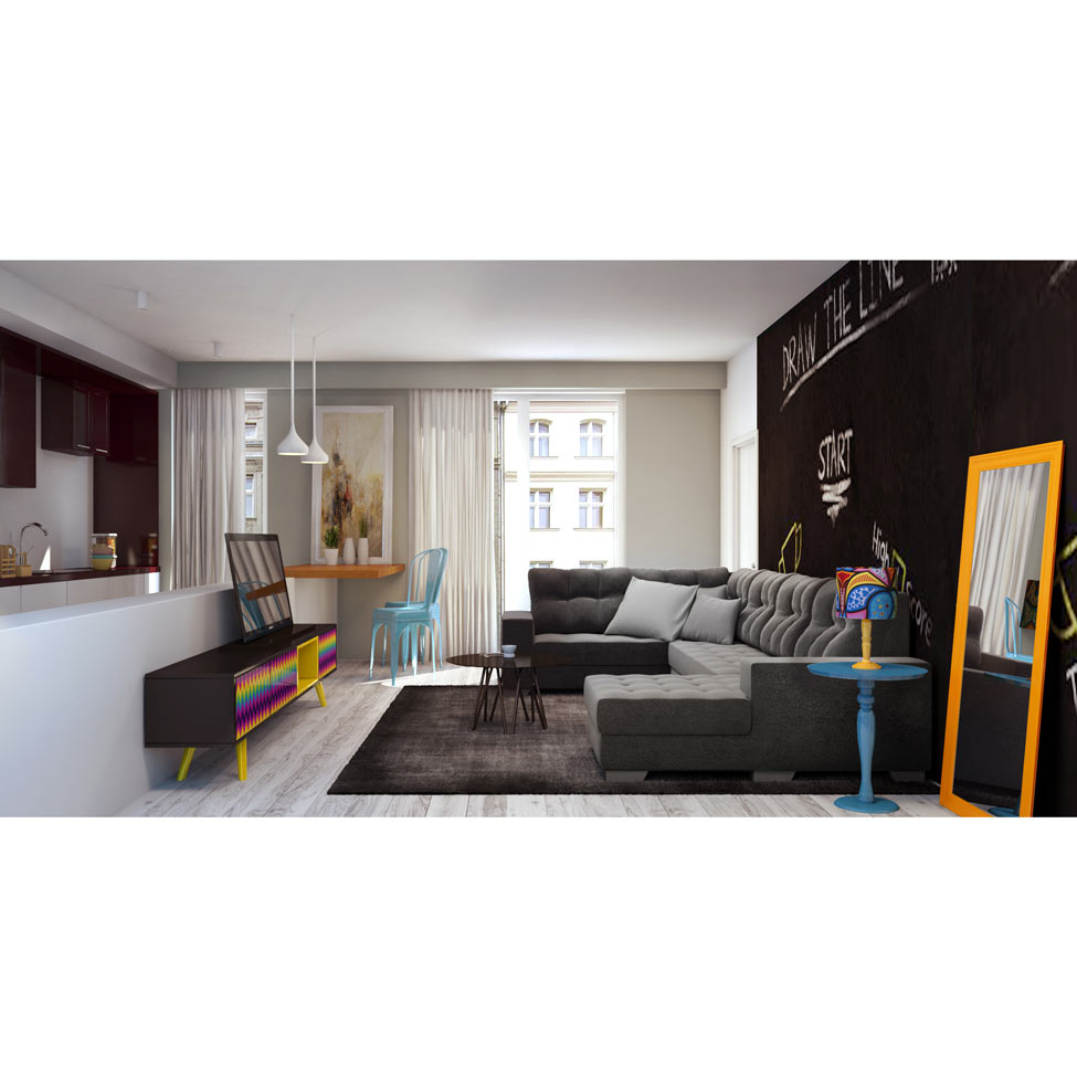 Sofá de Canto 6 Lugares com Chaise Direito Dijon Suede