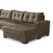 Sofá de Canto 6 Lugares com Chaise Direito Dijon Suede Amassado Marrom