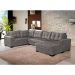 Sofá de Canto 6 Lugares com Chaise Direito Dijon Suede Animale Cinza