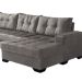 Sofá de Canto 6 Lugares com Chaise Direito Dijon Suede Animale Cinza