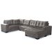 Sofá de Canto 6 Lugares com Chaise Direito Dijon Suede Animale Cinza