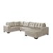 Sofá de Canto 6 Lugares com Chaise Direito Dijon Suede Areia