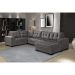 Sofá de Canto 6 Lugares com Chaise Direito Dijon Suede Cinza