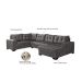 Sofá de Canto 6 Lugares com Chaise Direito Dijon Suede Cinza