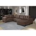 Sofá de Canto 6 Lugares com Chaise Direito Dijon Suede Marrom