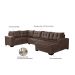 Sofá de Canto 6 Lugares com Chaise Direito Dijon Suede Marrom