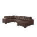 Sofá de Canto 6 Lugares com Chaise Direito Dijon Suede Marrom