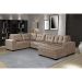 Sofá de Canto 6 Lugares com Chaise Direito Dijon Velveteen Chocolate