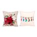 Almofada Natal 2 Unidades Estampada Decorativa 40cm x 40cm Tecido Suede com refil de Silicone