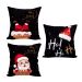 Almofada Natalina Estampada Decorativa 3 Unidades 40cm x 40cm Tecido Suede com Refil de Silicone