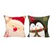 Almofada de Natal Estampada Suede 2 Unidades 40cm x 40cm com Refil de Silicone Macio