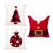Almofada de Natal Estampada Tecido Suede 3 Unidades 40cm x 40cm com Refil de Silicone