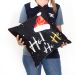 Almofada de Natal de Suede 40cm x 40cm Estampada Gorro Ho Ho Ho com Refil de Silicone
