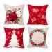Almofada para Decoração de Natal 4 Unidades Tecido Suede 40cm x 40cm com Refil de Silicone