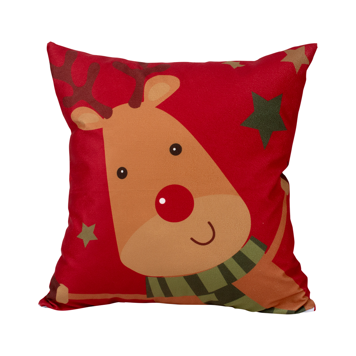 Almofada para Natal 2 Unidades Estampada de Suede 40cm x 40cm com Refil de Silicone