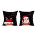 Almofada para Natal 2 Unidades Estampada de Suede 40cm x 40cm com Refil de Silicone
