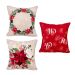 Almofada para Natal Estampada Tecido Suede 3 Unidades 40cm x 40cm com Refil de Silicone