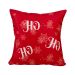Almofada para Natal de Suede 40cm x 40cm Estampada Ho Ho Ho Vermelha com Refil de Silicone