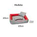Cama Pet Extra Grande Gorgopet 70cm x 70cm x 15cm Chumbo Com Almofadas Decorativa