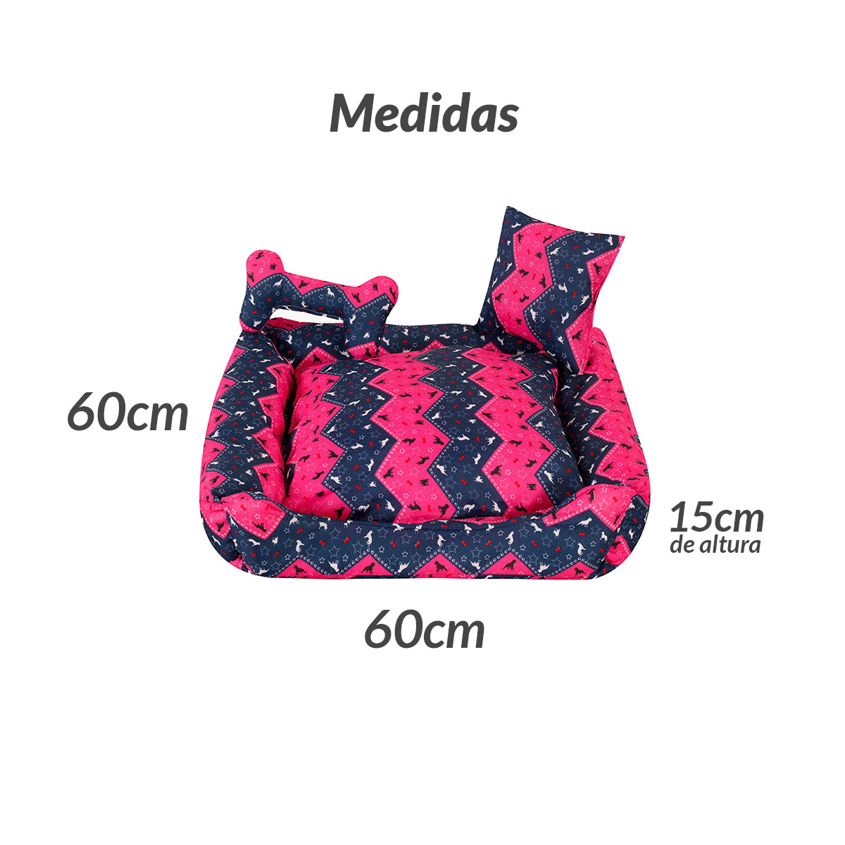 Cama Pet Extra Grande Gorgopet 70cm x 70cm x 15cm Marry Com Almofadas Decorativa