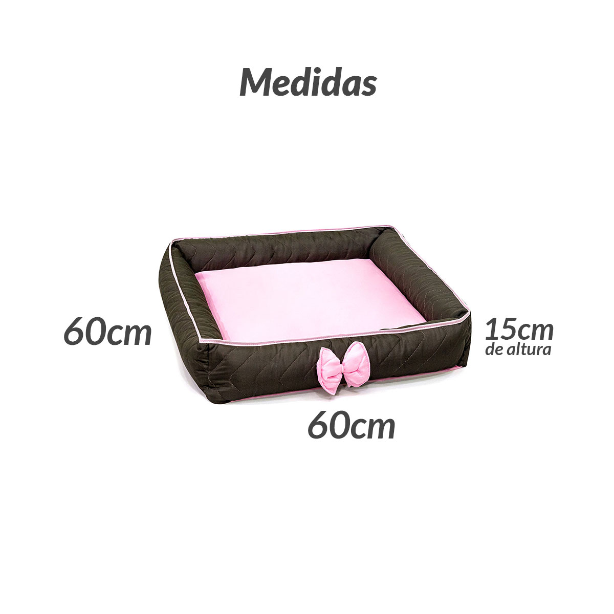 Cama Pet Extra Grande Nick 70cm x 70cm x 15cm Rosa