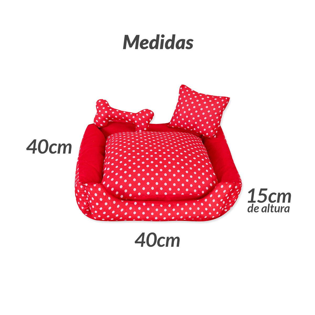 Cama Pet Extra Grande Onix 70cm x 70cm x 15cm Com Almofadas Decorativa
