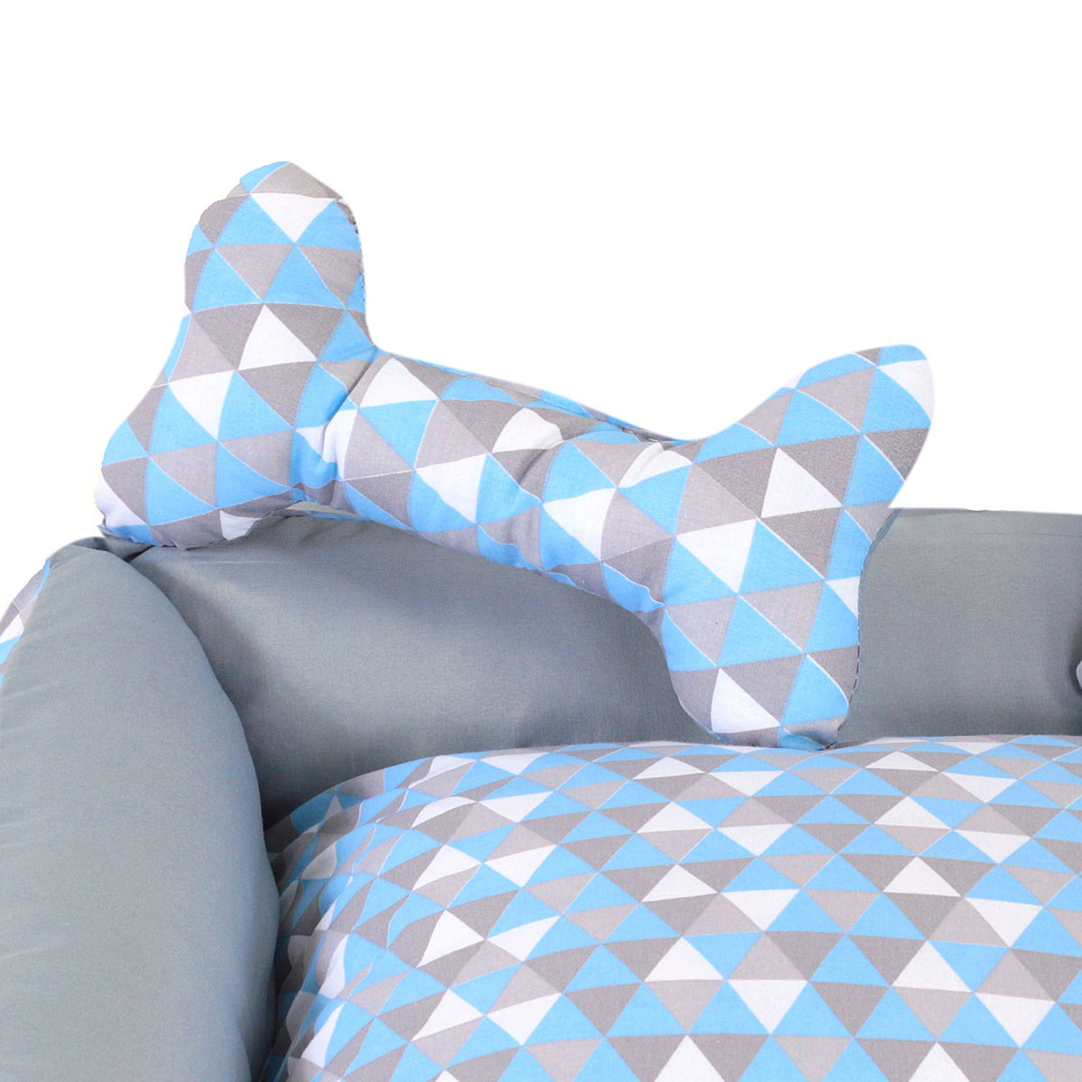 Cama Pet Extra Grande Onix 70cm x 70cm x 15cm Com Almofadas Decorativa