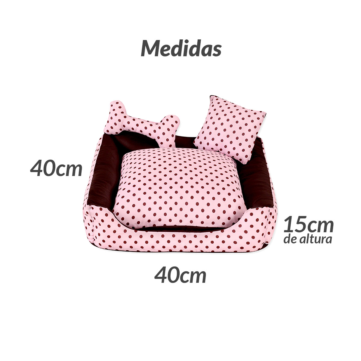 Cama Pet Extra Grande Onix 70cm x 70cm x 15cm Lulu Com Almofadas Decorativa