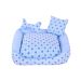 Cama Pet Extra Grande Onix 70cm x 70cm x 15cm Realeza Azul Com Almofadas Decorativa