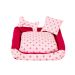 Cama Pet Extra Grande Onix 70cm x 70cm x 15cm Realeza Rosa Com Almofadas Decorativa