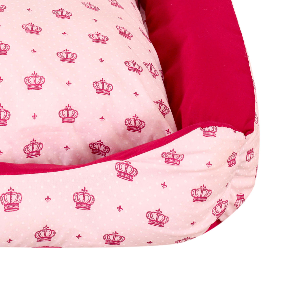 Cama Pet Extra Grande Onix 70cm x 70cm x 15cm Realeza Rosa Com Almofadas Decorativa