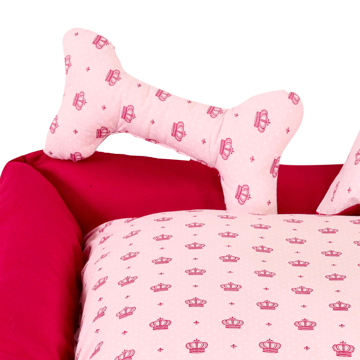 Cama Pet Extra Grande Onix 70cm x 70cm x 15cm Realeza Rosa Com Almofadas Decorativa