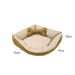 Cama Pet Grande Impermeável 70cm x 70cm x 20cm Avelã Escuro Com Almofada Decorativa