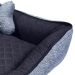 Cama Pet Grande Impermeável 70cm x 70cm x 20cm Chumbo Com Almofada Decorativa