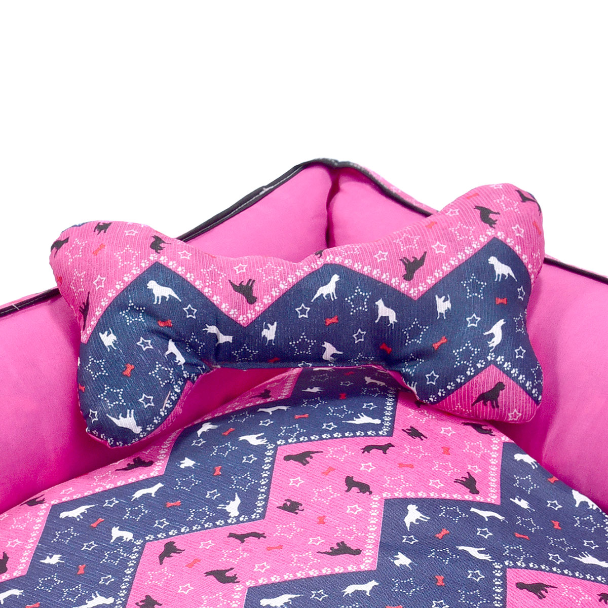 Cama Pet Grande Pop 70cm x 70cm x 20cm Pink Com Almofada Decorativa