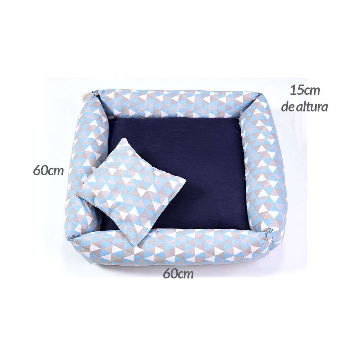 Cama Pet Grande Simples Top 60cm x 60cm x 15cm Luck Com Almofada Decorativa