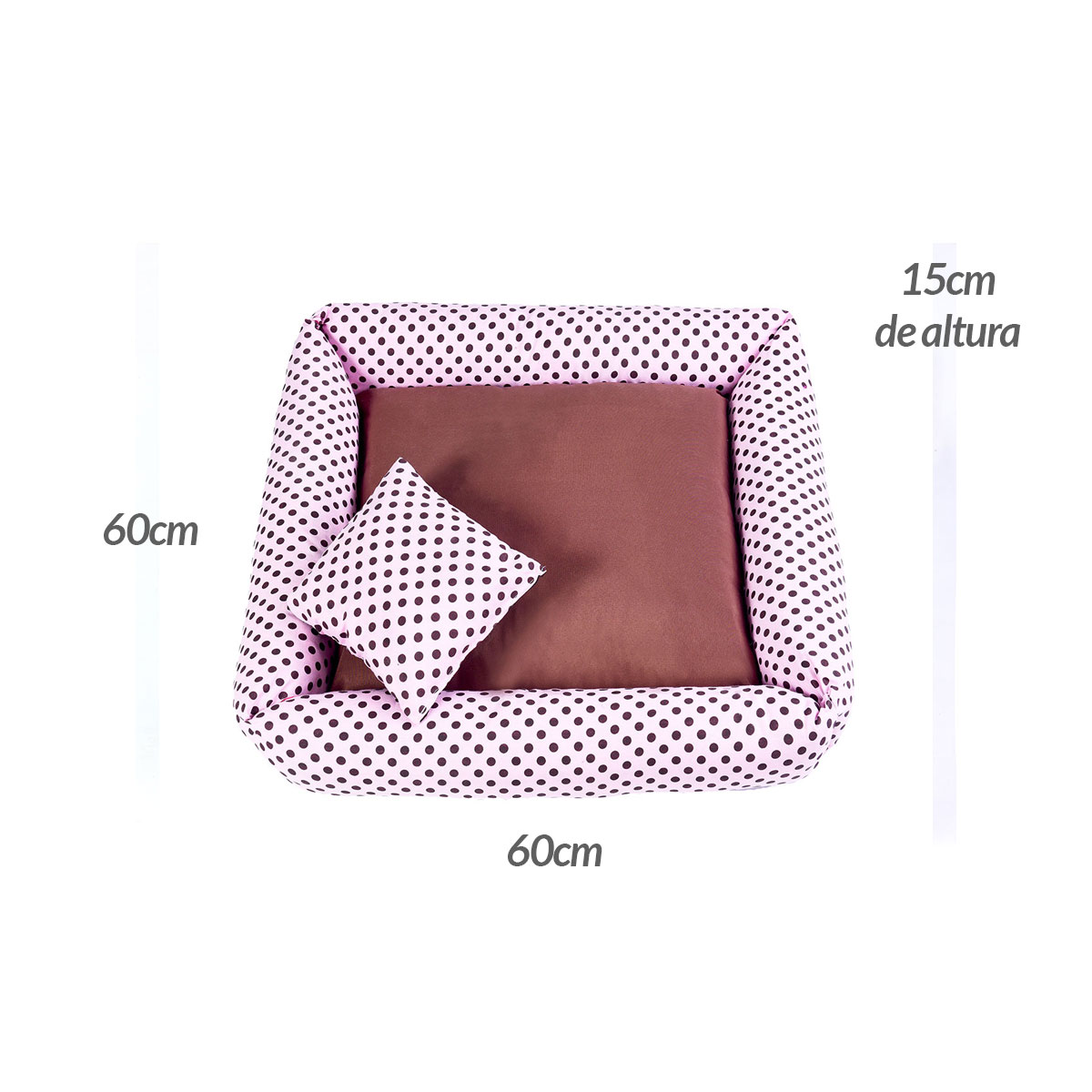 Cama Pet Grande Simples Top 60cm x 60cm x 15cm Lulu Com Almofada Decorativa