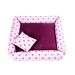 Cama Pet Grande Simples Top 60cm x 60cm x 15cm Realeza Rosa Com Almofada Decorativa
