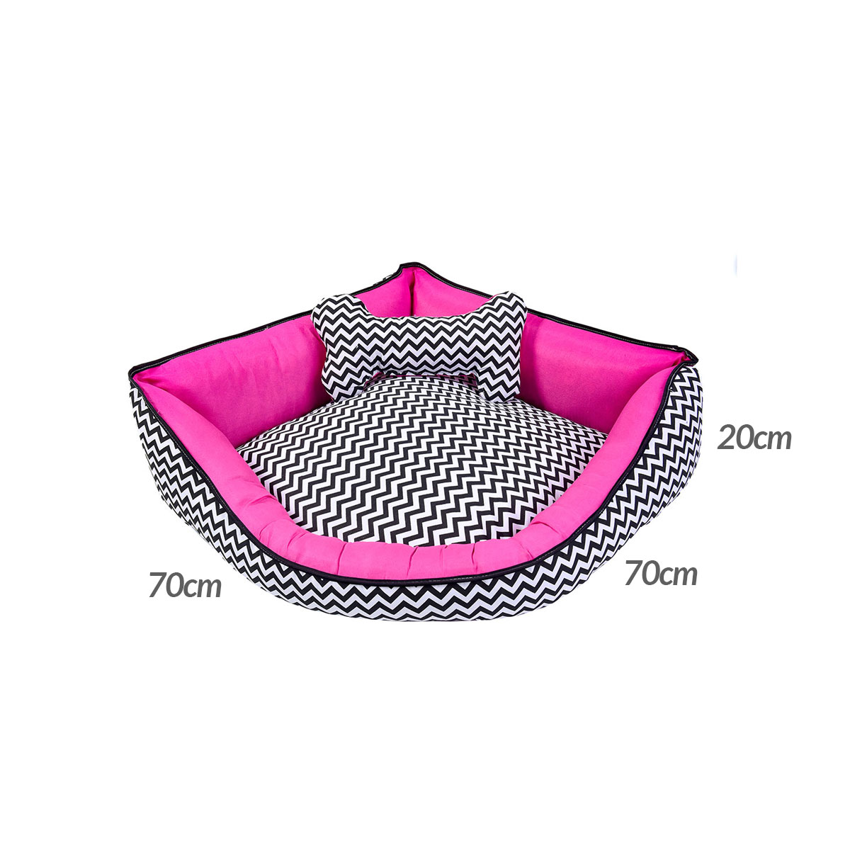 Cama Pet Grande Top 70cm x 70cm x 20cm Criative Pink Com Almofada Decorativa