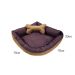 Cama Pet Impermeável Marrom Grande 70cm x 70cm x 20cm de altura com Almofada Ossinho