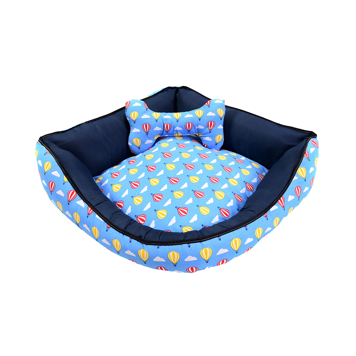 Cama Pet Média 60cm x 60cm x 20cm Balão Com Almofada Decorativa